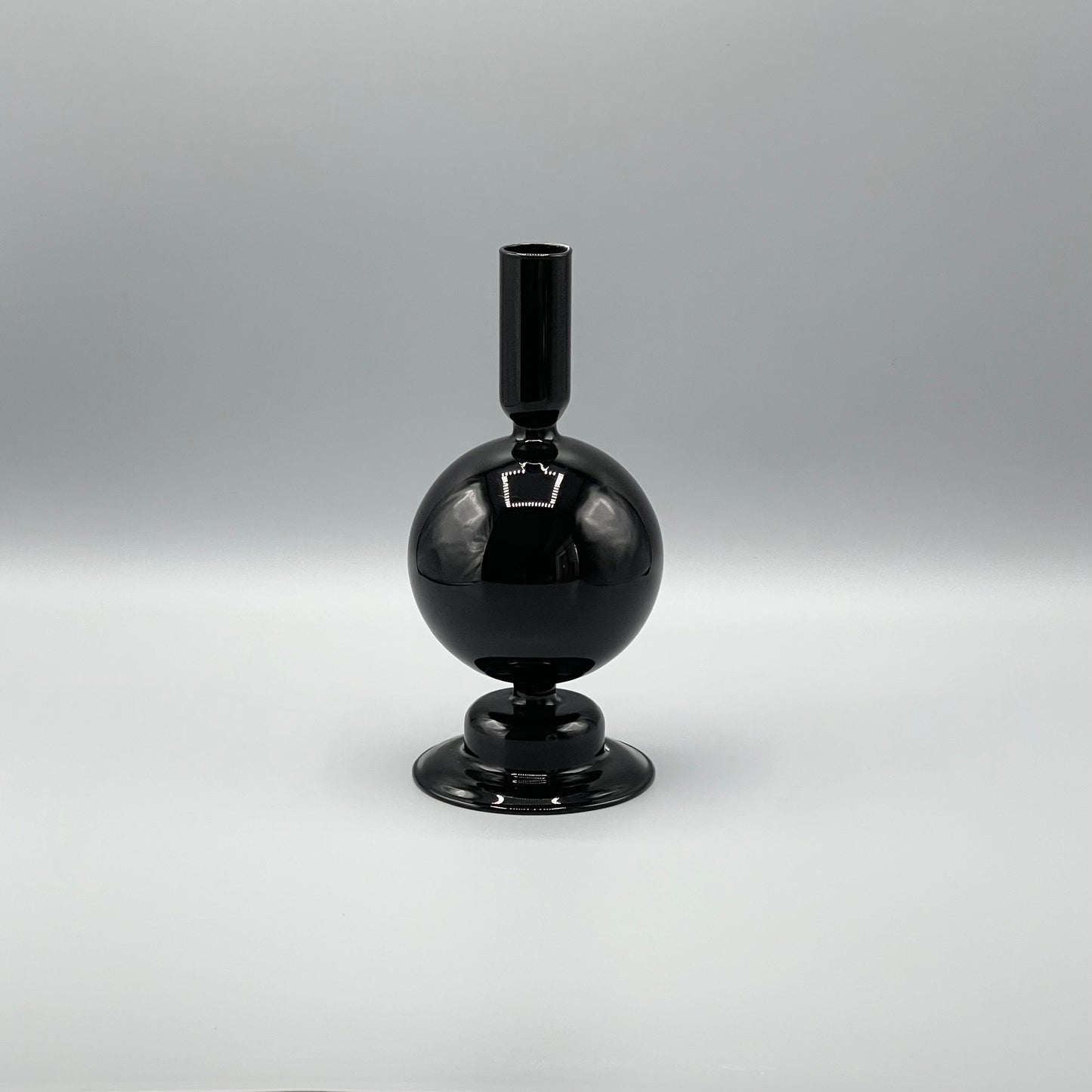Black Blown Glass Candleholders