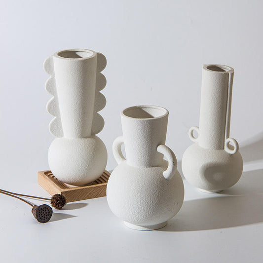 Geo White textured Vases